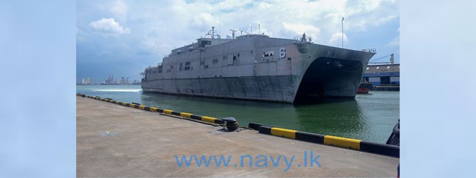 US naval ship BRUNSWICK arrives in Colombo